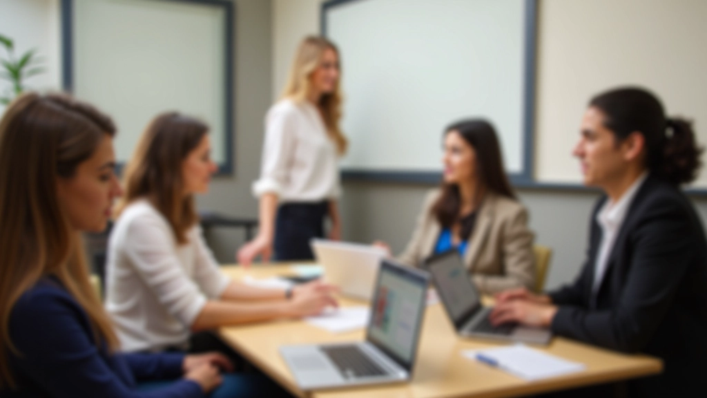 Aula di lezioni di portoghese con studenti in conversazione